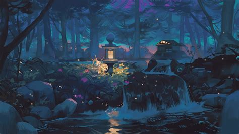 공부하면서 듣기 Night Forest River Art Scenery ⌛ Lofi Hip Hoprelaxing