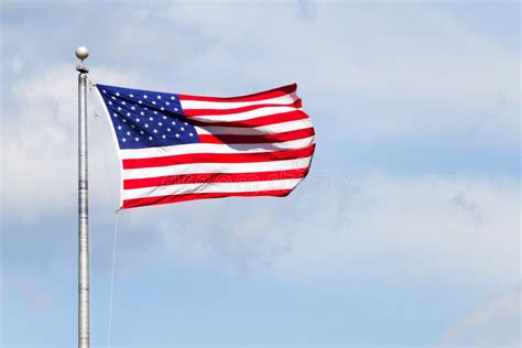 United States Of America Flag On A Pole Stock Image Image Of Patriot