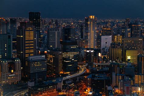 Osaka Skyline At Dusk As Seen From Umeda Sky Building A7rii