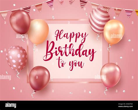 Birthday Greeting Vector Template Design Happy Birthday Text In