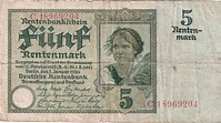 Rentenbankschein 1926 – Deutsche Geschichte anhand von 5-Mark-Scheinen