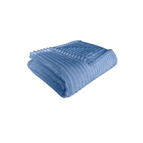 Everyday Living Ribbed Microplush 50x60 Throw Blue 1 Ct Fred Meyer