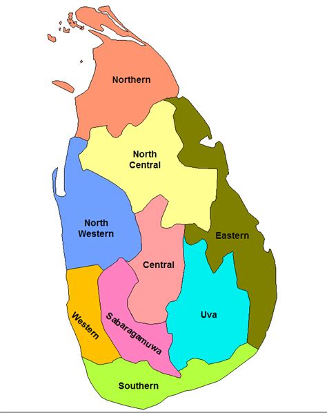 Map Of Sri Lanka Provinces Worldofmaps Net Online Maps And Travel