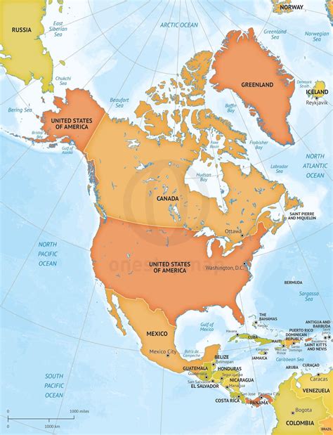 Geographical Map Of North America Map