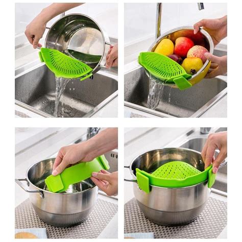 Silicone Pot Strainer Clip On Pasta Draining In Colanders And Strainers