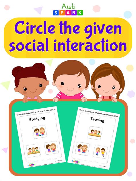 Circle Pictures With The Same Social Interaction Activity Workbook