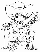 Coloring Cowgirl Cowboy Precious Moments Getcolorings Printable sketch template