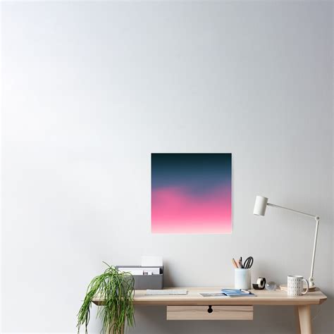 Bright Pink Navy Gradient Ombre Abstract Background Poster For Sale