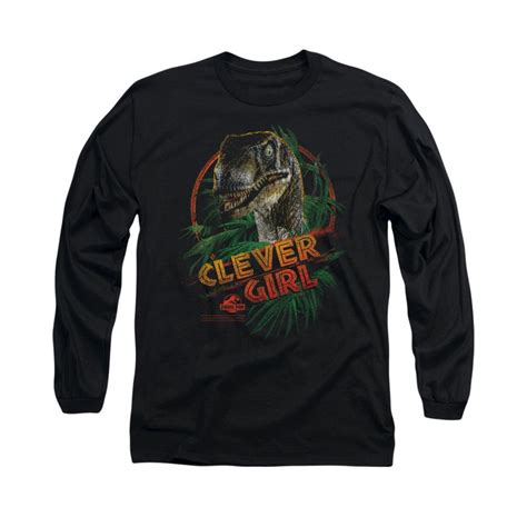 Jurassic Park Shirt Clever Girl Long Sleeve Black Tee T Shirt
