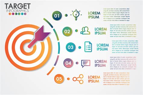 Target Infographics 5 Steps Or Options Business Design 692126 Vector