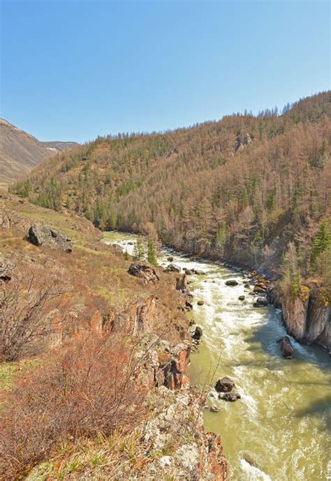 Chuya River Valley In The Altai Mountains Siberia Russia Stock Photo