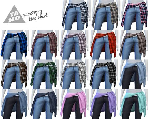 Accessory Tied Shirt For Male Female Tamo Sims 4 Sims 4 Male