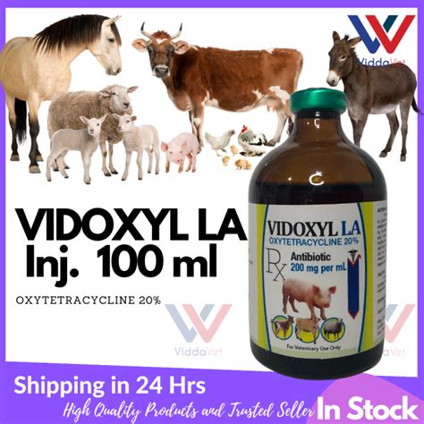 Vidoxyl La 100 Ml Inj Oxytetracycline 20 For Animals Pets Livestock
