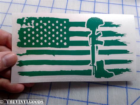 Fallen Soldier Decal Fallen Soldier Tattered Flag Decal Etsy