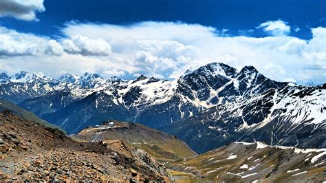 Mountains Caucasus Mountains Clouds Rocks Glacier 1920x1080