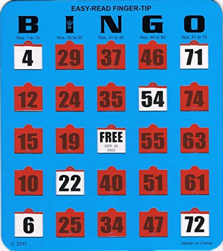 Buy Regal Games 100 Jumbo Easy Read Blue Fingertip Shutter Slide Bingo