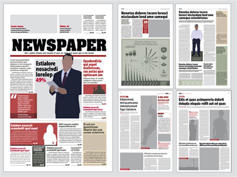 Newspaper layouts cause major usability problems for your website. Modern newpaper layout vector template 06 - Vector Other ...