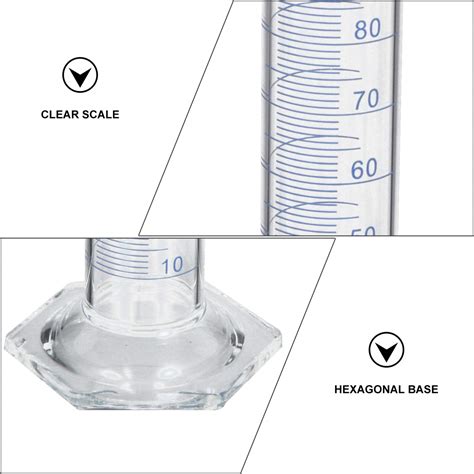 Hemobllo 100ml Lab Graduated Measuring Cup Thick Glass Cylinder Conical Beaker Liquid Dispenser