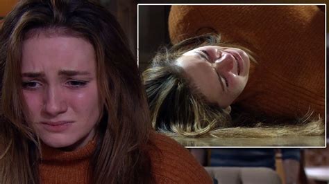 emmerdale s pregnant teen gabby thomas collapses in agony after cruel discovery mirror online