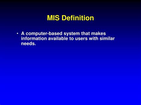 PPT - MIS Definition PowerPoint Presentation, free download - ID:3051909