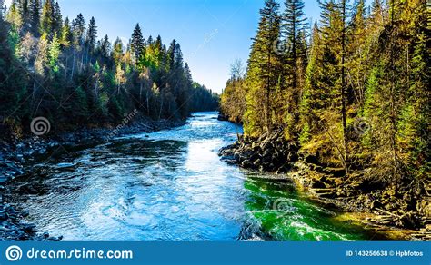 The Murtle River Flowing To Whirlpool Falls In The Cariboo Mountains Of