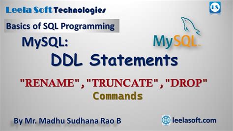 Ddl Rename Truncate And Drop Sql Commands Mysql Ddl Commands
