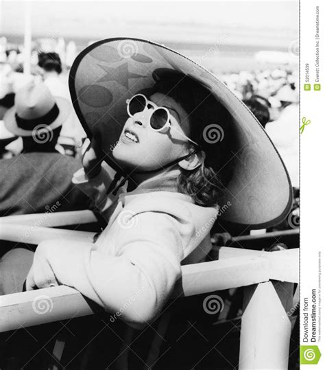 Woman In A Big Sun Hat And Sun Glasses Stock Image Image Of Closeup