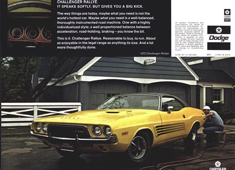 1972 Dodge Challenger Rallye Advertisement Journal