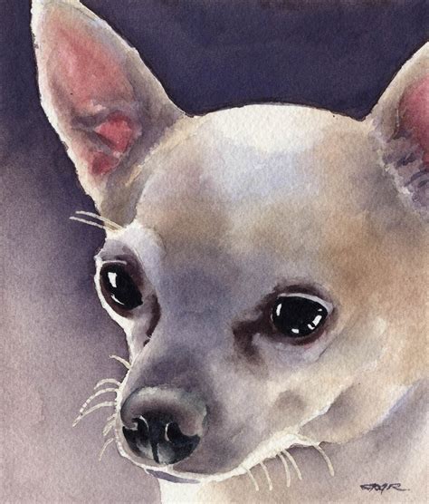 Chihuahua Dog Art Print Signed By Artist Dj Rogers By K9artgallery