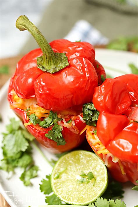 Vegetarian Stuffed Peppers Meatless Monday Recipe Tastes Of Lizzy T