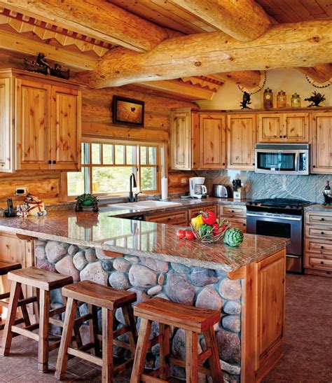 19 Log Cabin Home Décor Ideas Log Home Kitchens Log Home Kitchen
