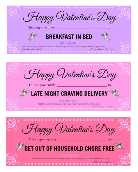 Printable Valentine S Day Coupon Template Printable Templates