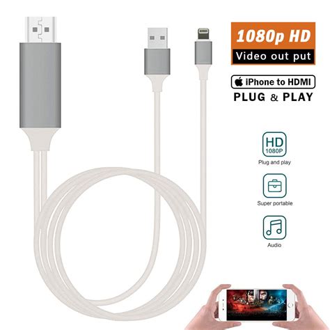 Apple Mfi Certified Lightning To Hdmi Adapter Cable 1080p Digital Av