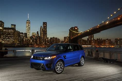 Hd Wallpaper City Land Rover Blue Range Rover Sport Svr