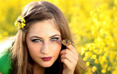 free images nature person girl woman flower model spring fashion butterfly yellow