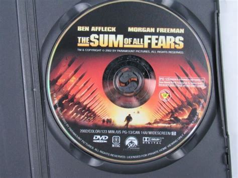 The Sum Of All Fears DVD Disc EBay
