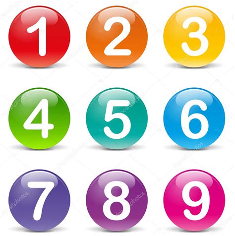 Iconos De Números De Color Vectorial Vector De Stock Por ©nickylarson
