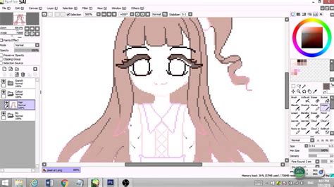 Pixel Oc Speedpaint ♪ Speedpaint Paint Tool Sai Youtube