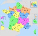 Map of France regions - France map with regions