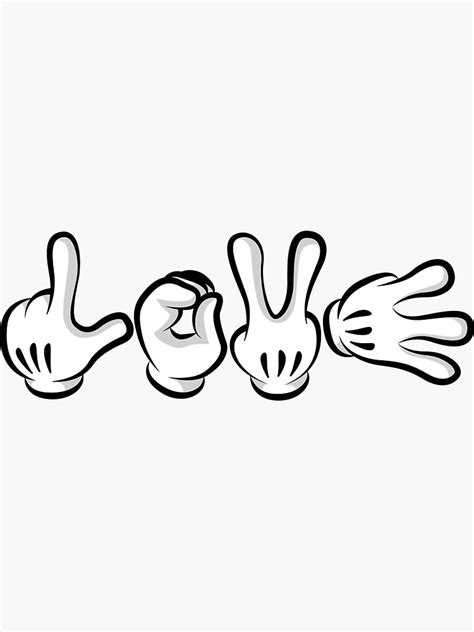 Love Hands Sticker By Flothwest Redbubble Hand Sticker Drawing