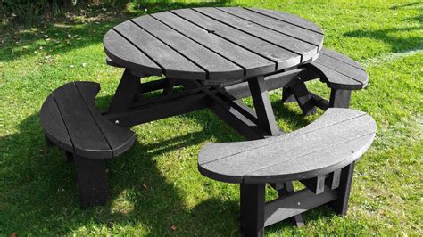 Buy 4 Grey Recycled Plastic Composite Excalibur Picnic Tables Commercial Picnic Benches