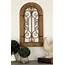 DecMode Large Rustic Style Iron & Wood Wall Decor Antique Metal Gate 
