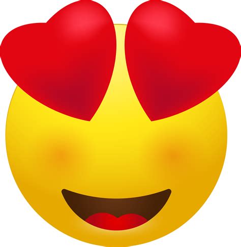 Emoji Positivo Com Olhos Grandes De Coração 11380323 Png