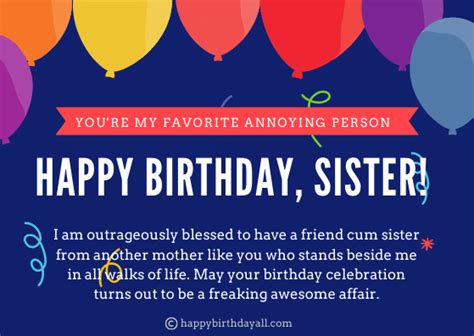 Birthday Quotes For Sister From Another Mother Shortquotescc
