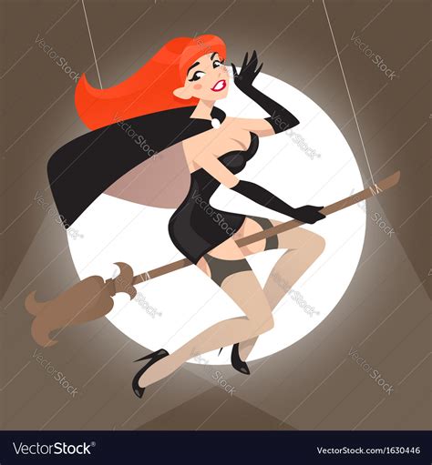 Pin Up Witch Royalty Free Vector Image Vectorstock