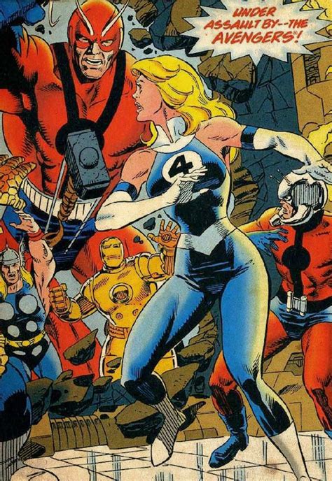 Comic Book Artwork The Invisible Woman Battles The Avengers Comic