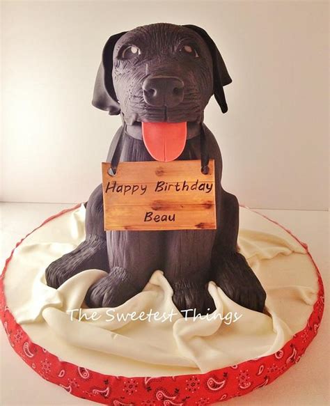 Black Lab Puppy Cake Decorated Cake By Rebecca Cakesdecor