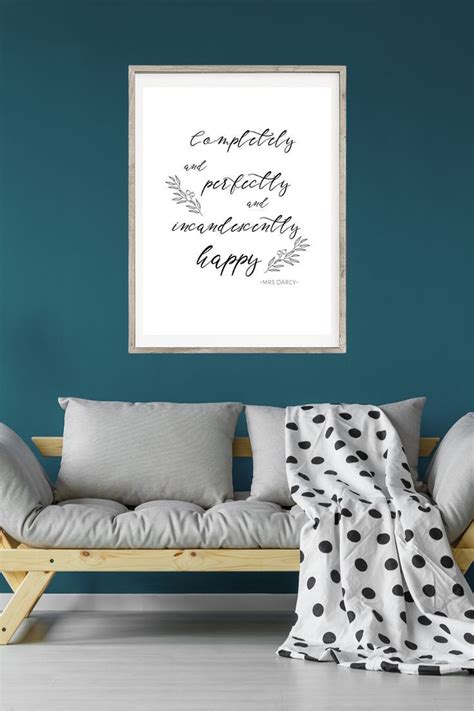 Printable Art Jane Austen Mrs Darcy Completely Perfectly And Etsy Calligraphy Wall Art Home