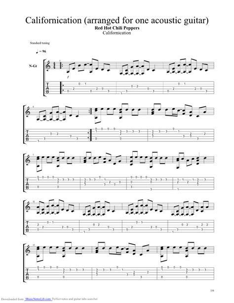 C g dm am dream of californication. Californication arranged for one acoustic guitar guitar ...
