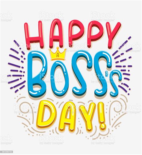 Vector Greeting Card Happy Boss Day Stock Illustration Download Image
